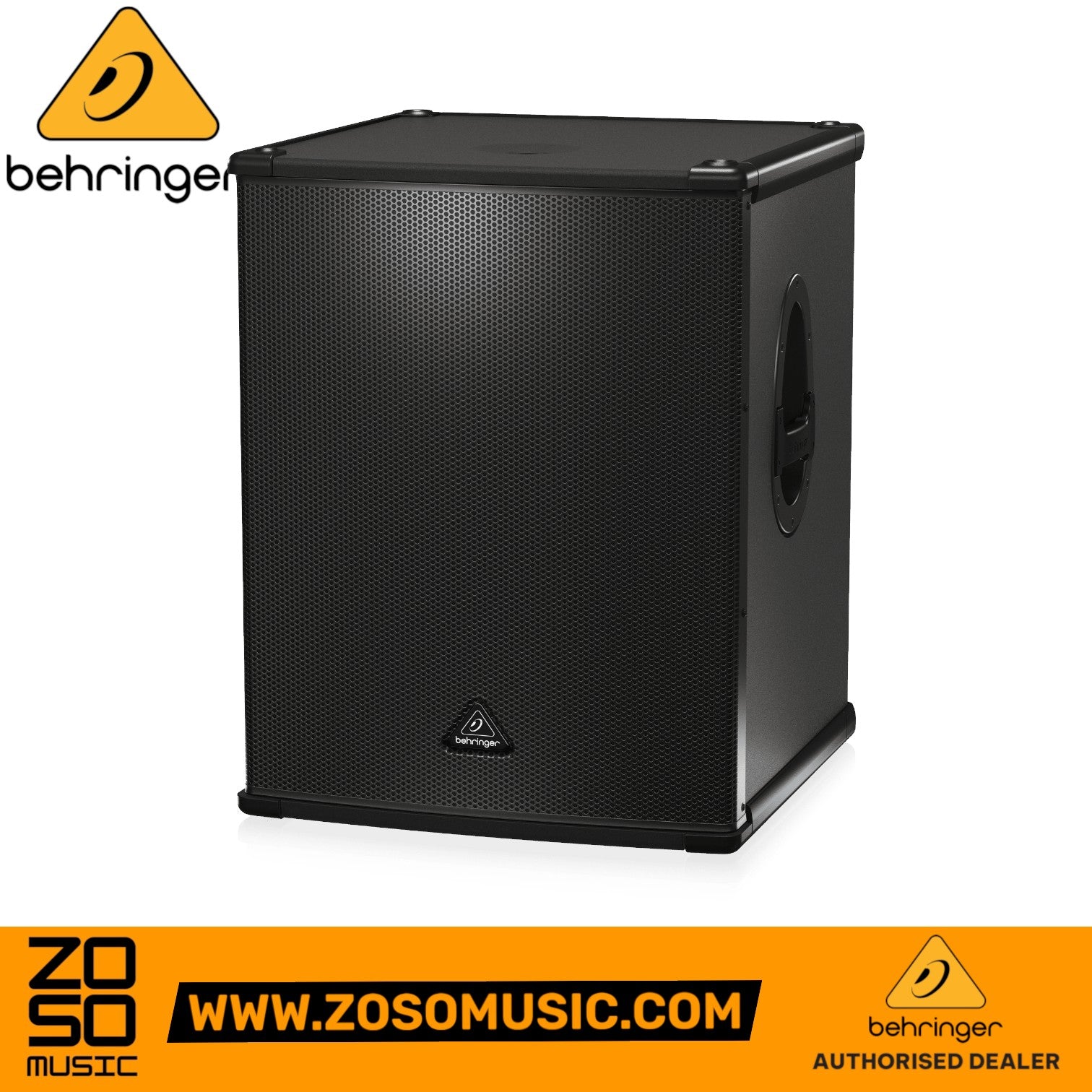 Zoso Music Behringer B1800XP active 3000-watt PA subwoofer with 18-inch Turbosound speaker in black finish.
