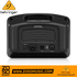 Rear view of Zoso Music Behringer B205D active PA monitor speaker showing power switch and input ports.