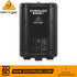 Zoso Music Behringer Eurolive B208D active PA speaker rear control panel with input, level, and EQ settings.