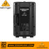 Zoso Music Behringer Eurolive B210D active PA speaker rear control panel with input, level, and EQ knobs.