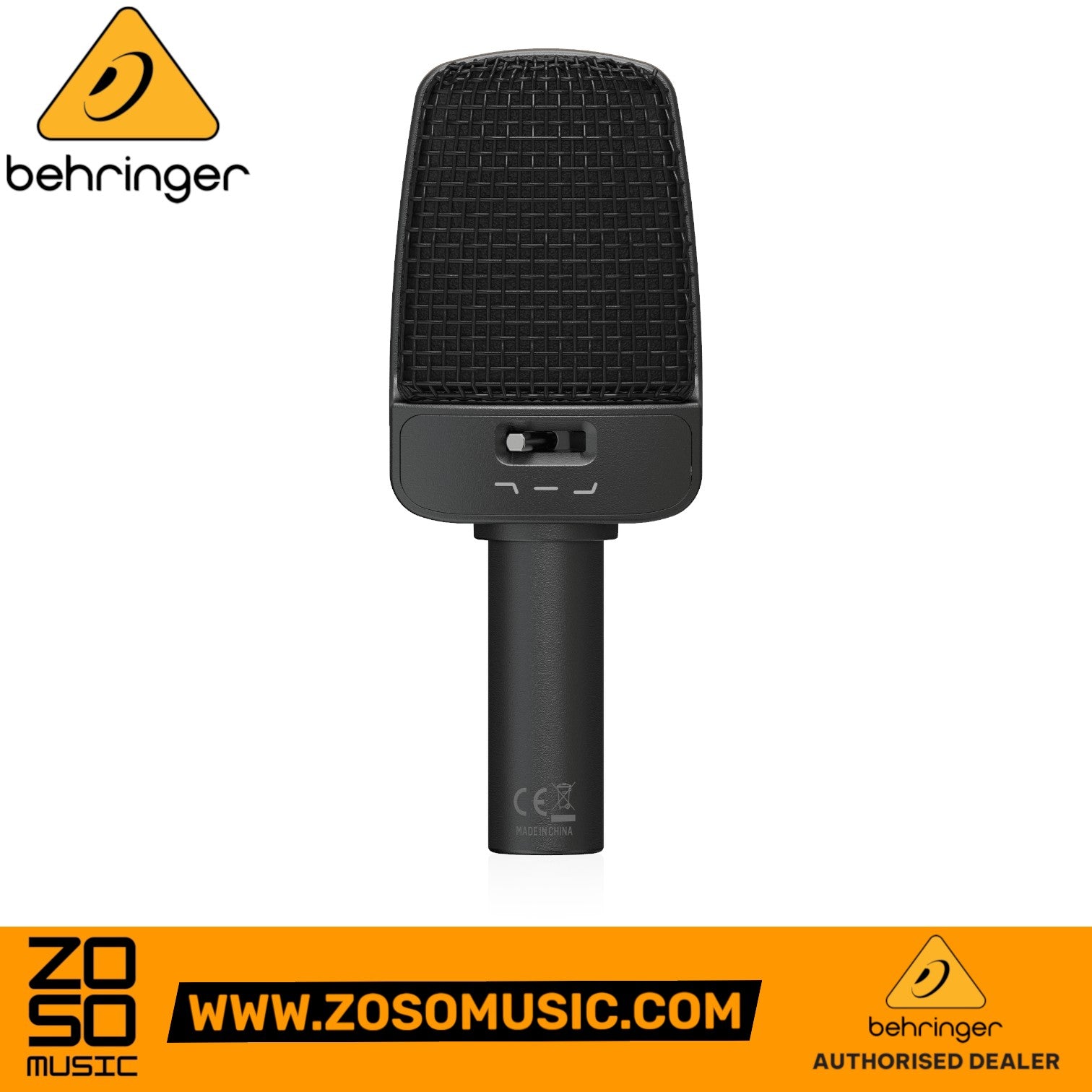 Zoso Music Behringer B906 dynamic instrument microphone with switchable presence filter and flat design
