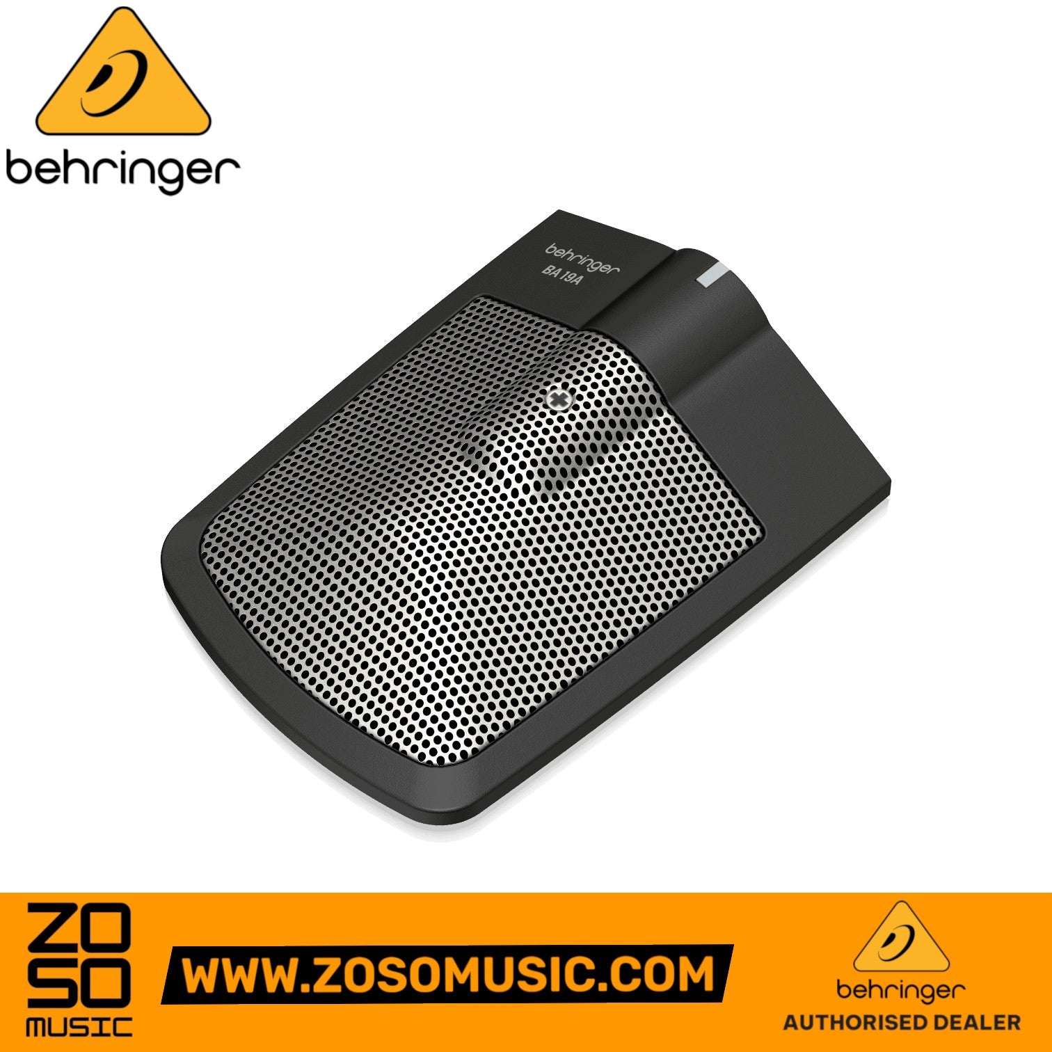 Zoso Music Behringer BA19A condenser boundary microphone with a black finish and silver metal grille