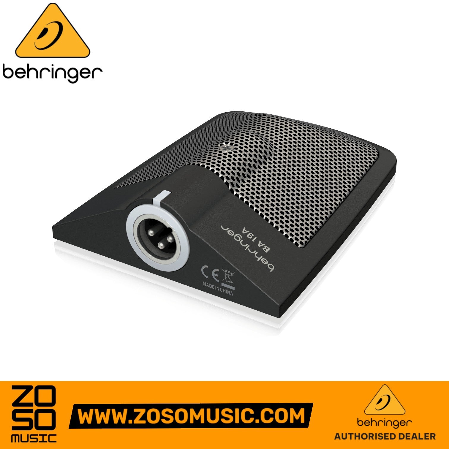 Zoso Music Behringer BA19A condenser boundary microphone for kick drums and piano with XLR connection