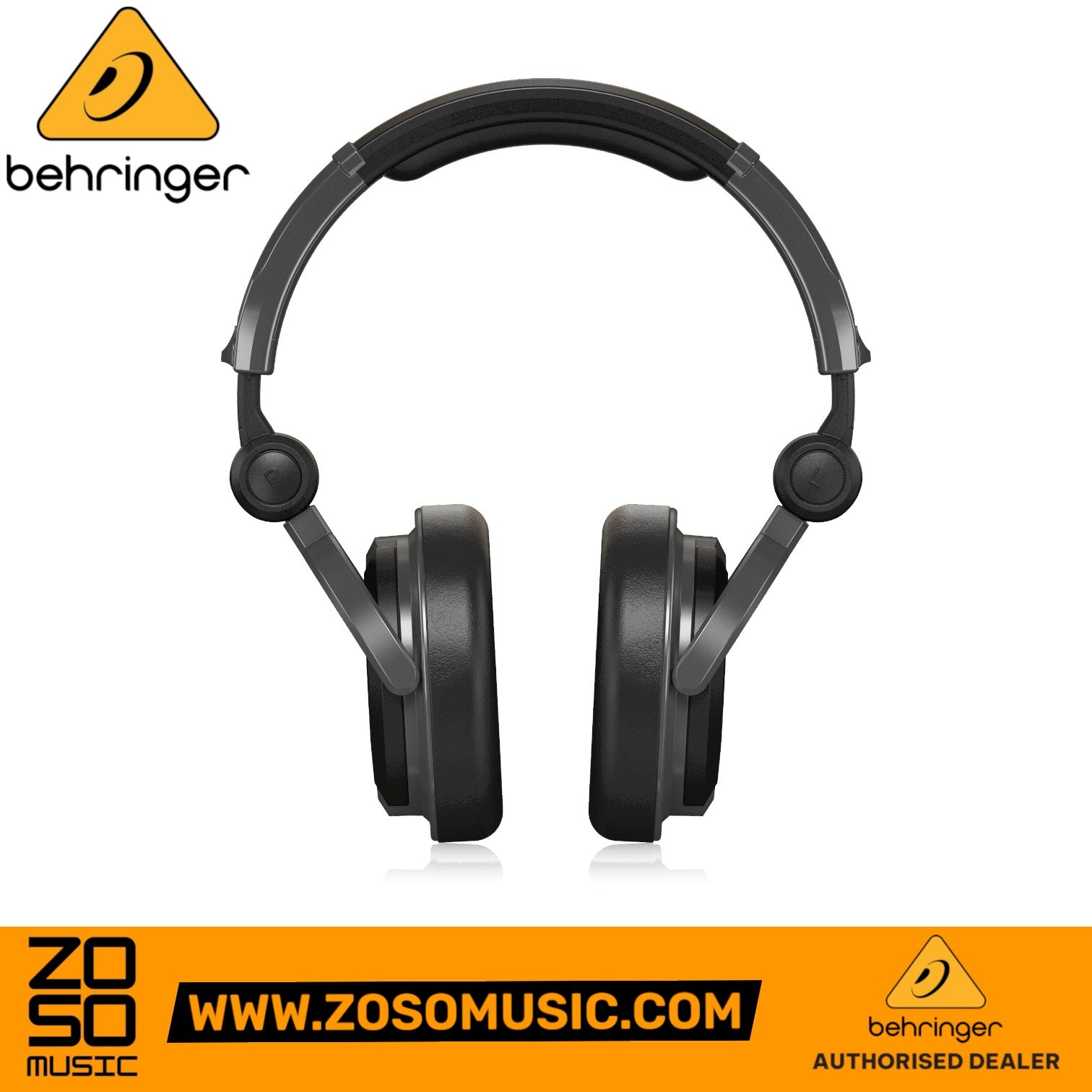 Zoso Music Behringer BDJ1000 black closed-back professional DJ headphones with adjustable cushioned headband