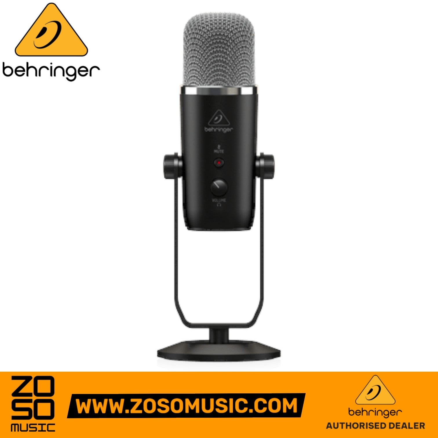 Zoso Music Behringer BIGFOOT USB condenser microphone with four pickup patterns and integrated desktop stand