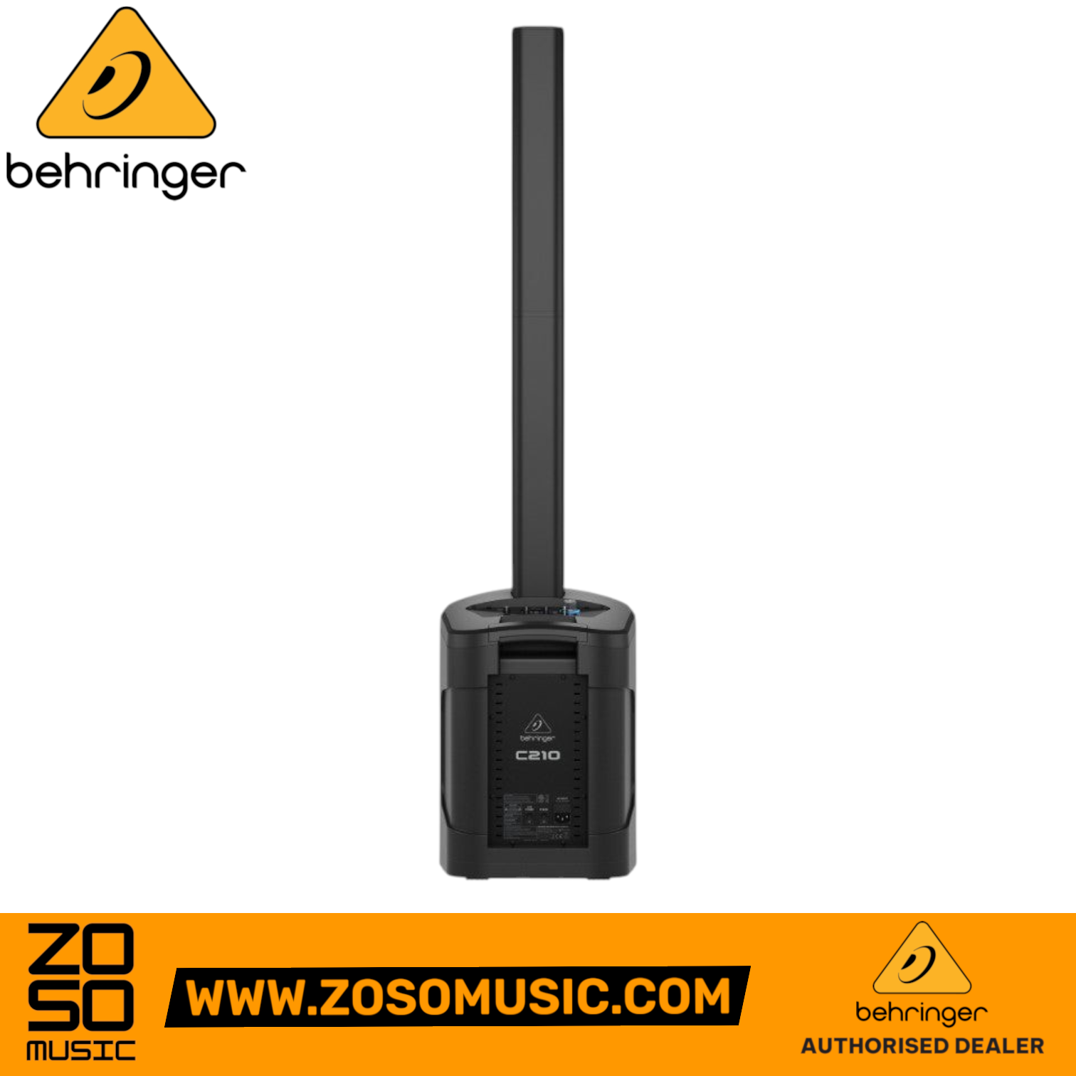Zoso Music Behringer C210 200-watt powered column PA system with 8-inch subwoofer and integrated LED light