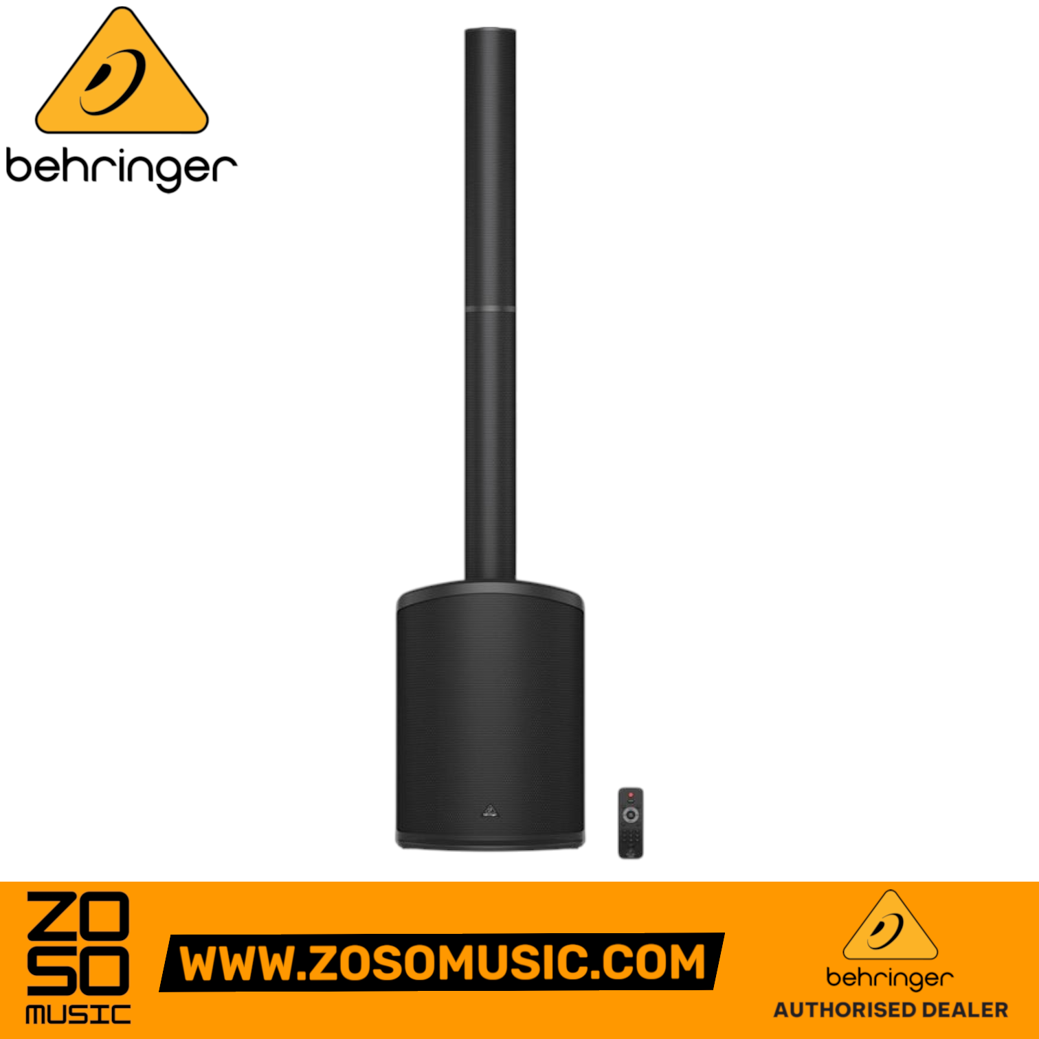 Zoso Music Behringer C210 200-watt powered column PA system with 8-inch subwoofer and remote control