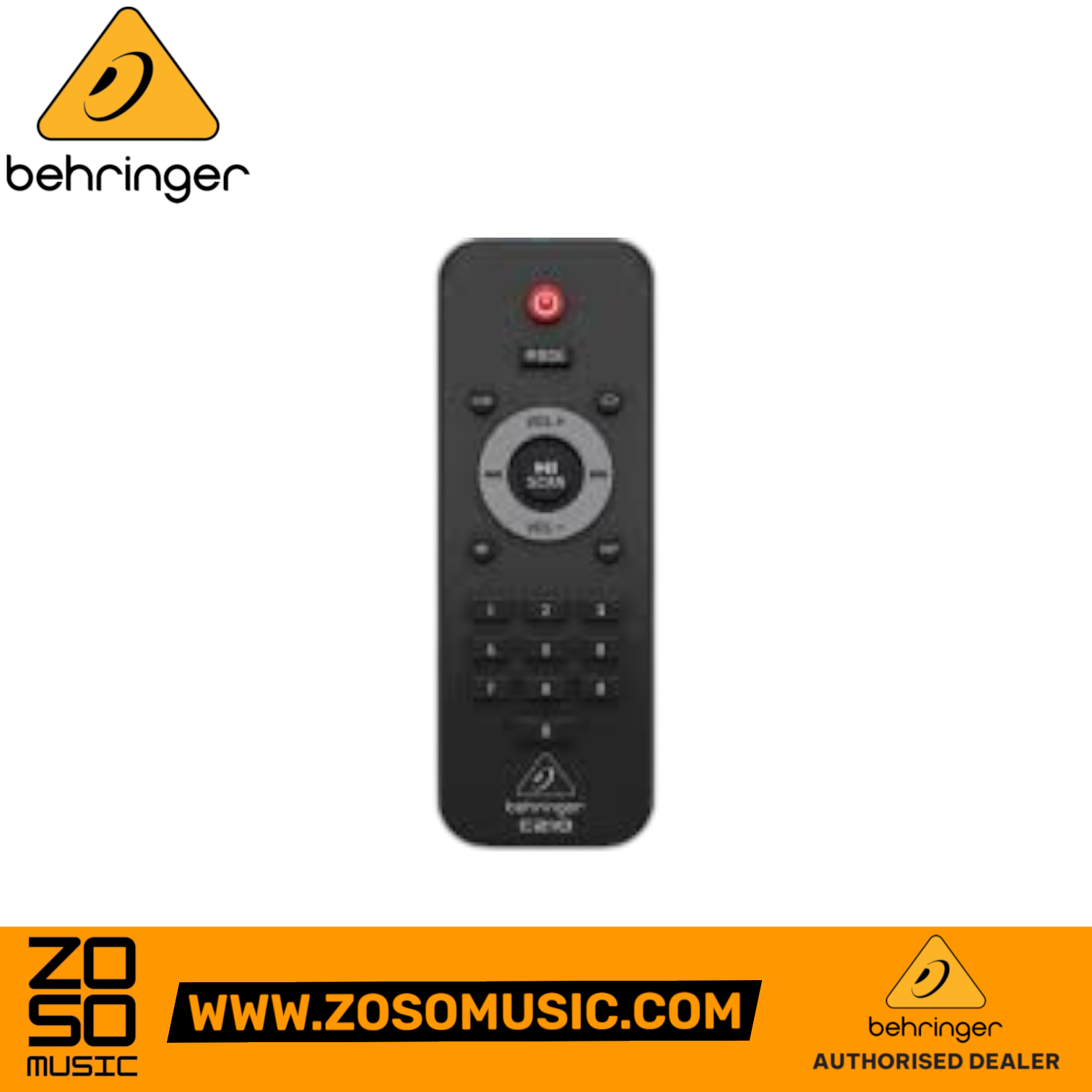 Zoso Music Behringer C210 wireless remote control for powered column loudspeaker system with playback and volume buttons