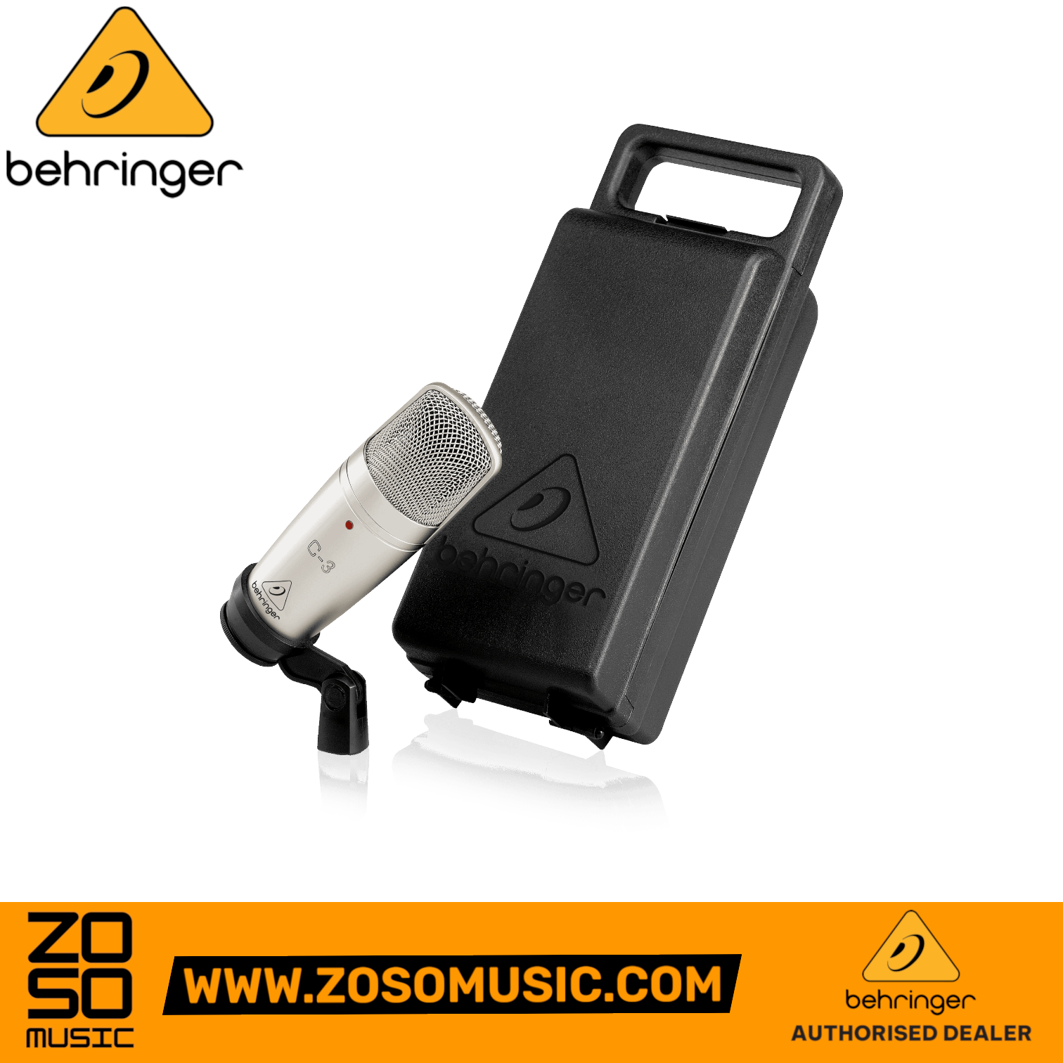 Zoso Music Behringer C-3 dual-diaphragm condenser microphone with protective carrying case