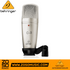 Zoso Music Behringer C-3 dual-diaphragm condenser microphone with silver metal body and adjustable stand mount