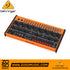 Zoso Music Behringer Crave semi-modular analog synthesizer with orange casing, black control panel, and patch matrix.