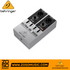 Zoso Music Behringer Ultra-DI DI20 2-channel active direct box and signal splitter in a rugged silver metal housing.