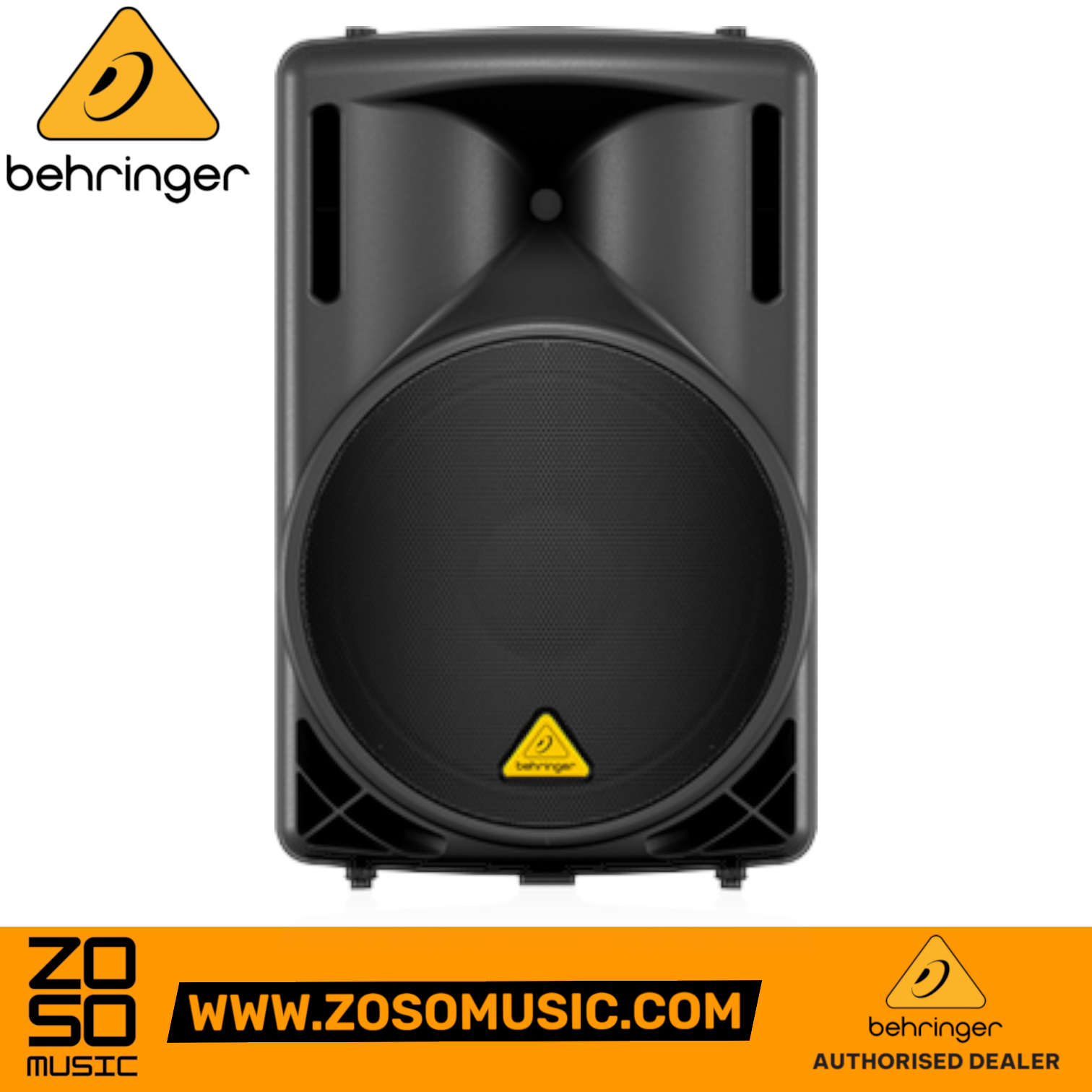 Zoso Music Behringer Eurolive B215D 550W 15-inch active PA speaker in black with molded plastic enclosure.