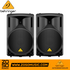 Zoso Music pair of black Behringer Eurolive B215D 550W 15-inch powered PA speakers with front grilles