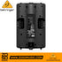 Zoso Music Behringer Eurolive B215D active PA speaker rear panel showing inputs, controls, and connectivity ports.