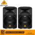 Zoso Music Behringer Eurolive B615D 1500W 15-inch powered PA speakers in a black molded plastic enclosure pair