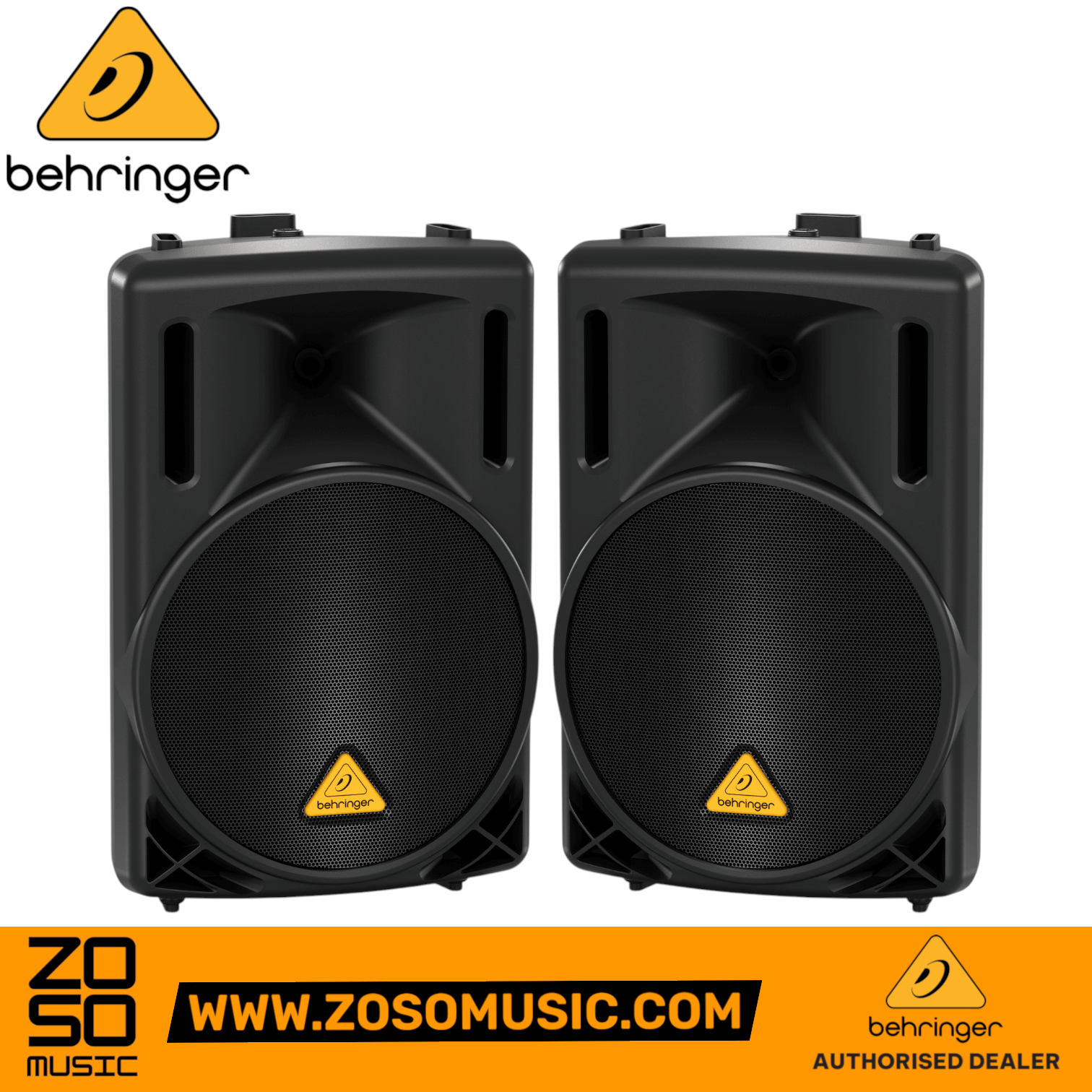 Zoso Music Behringer Eurolive B212XL 800-watt 12-inch passive PA speakers in black with overload protection