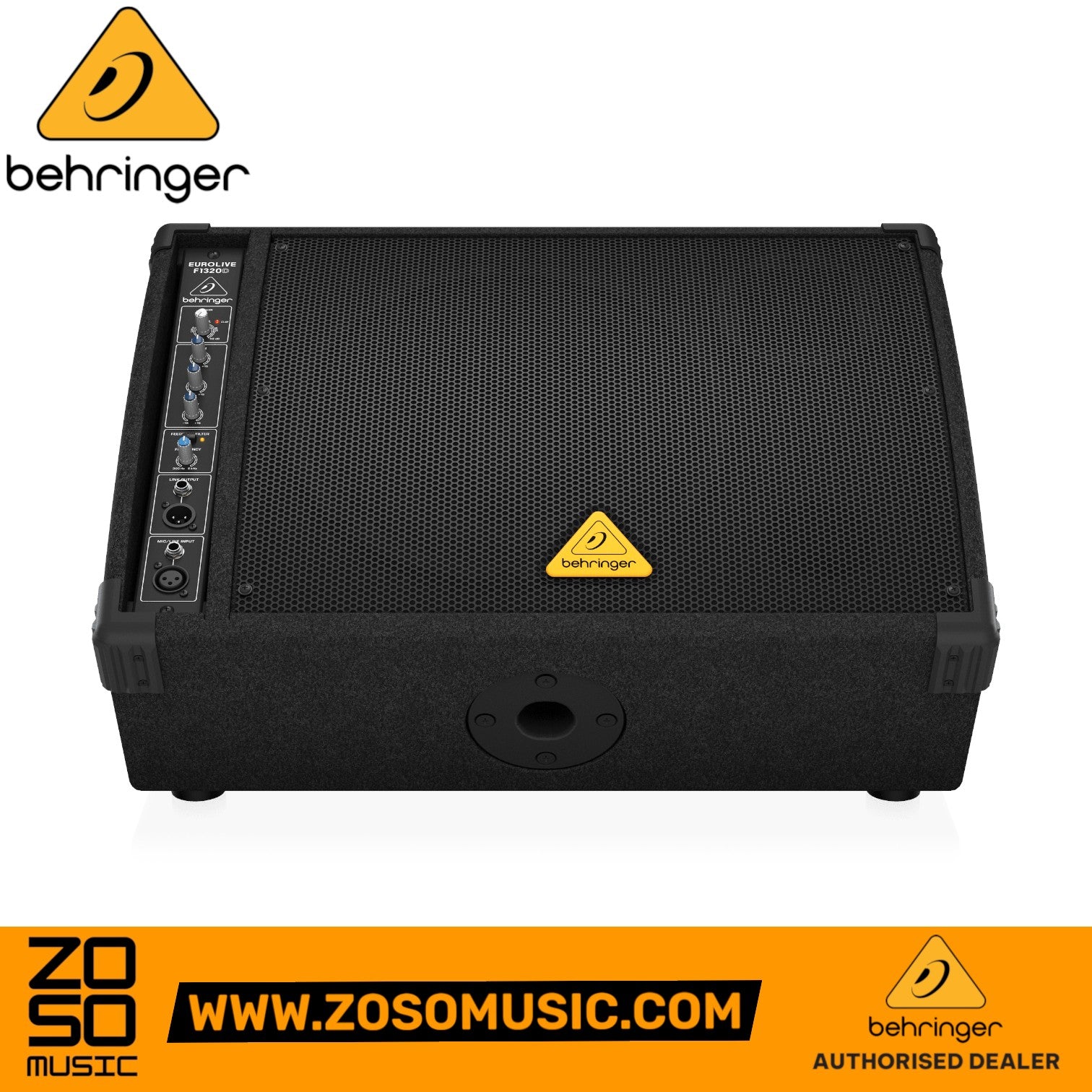 Zoso Music Behringer Eurolive F1320D 300-watt 12-inch powered stage monitor speaker with feedback filter