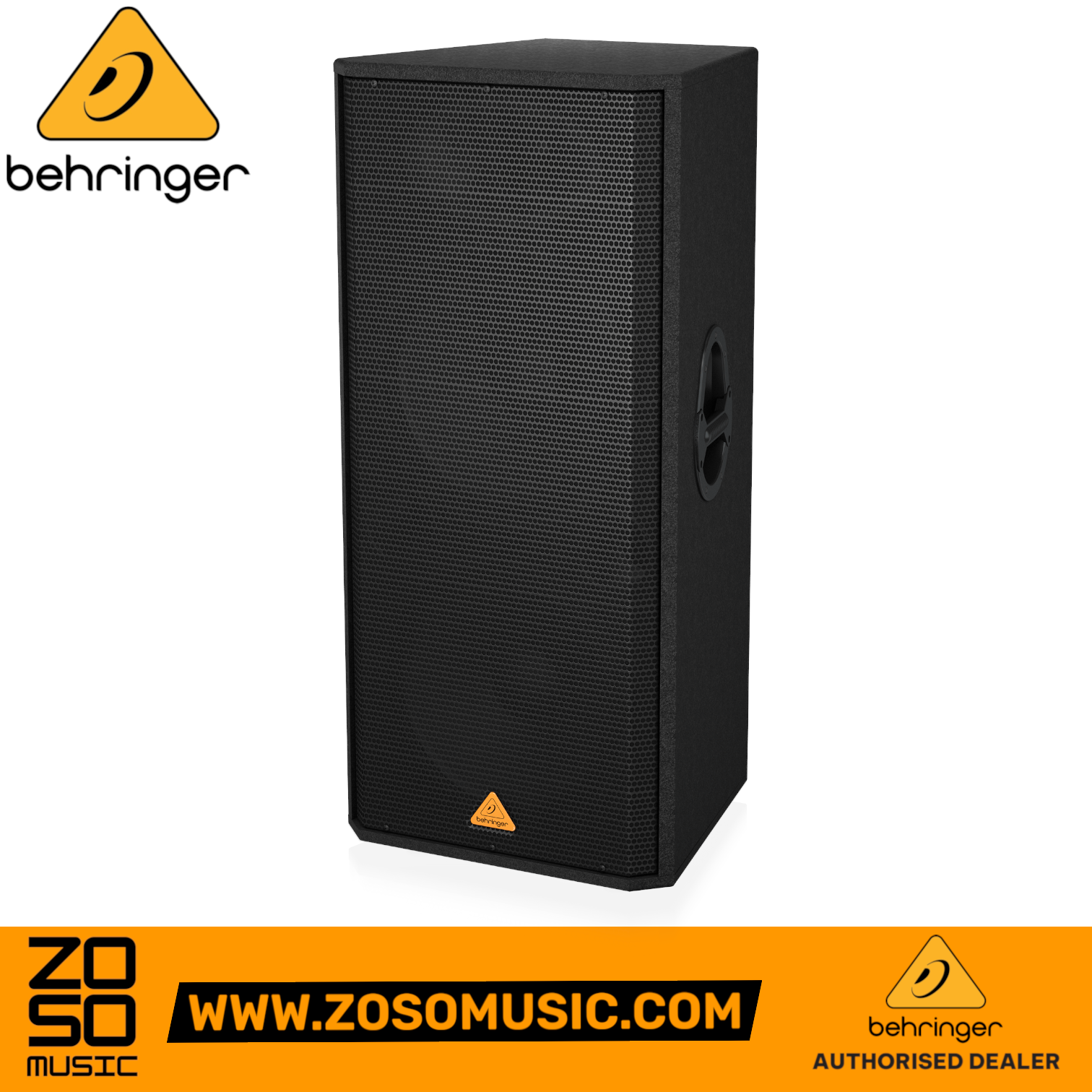 Zoso Music Behringer Eurolive VP2520 passive PA speaker with dual 15-inch drivers and rugged black steel grille