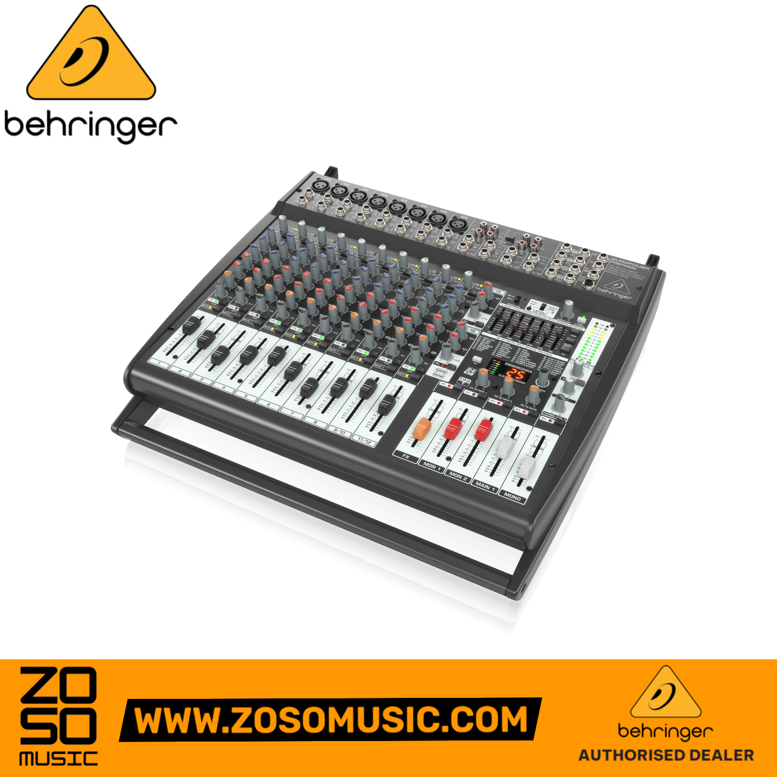 Zoso Music Behringer Europower PMP4000 16-channel powered mixer with graphic EQ and multi-FX processor