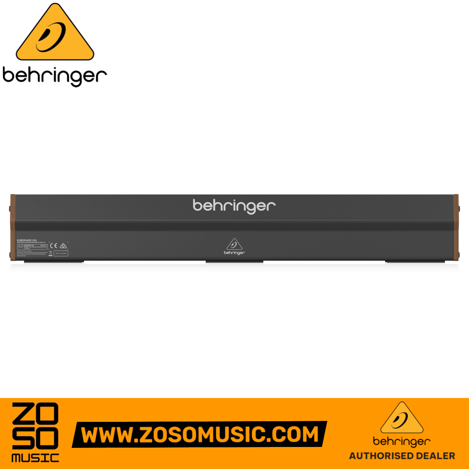 Zoso Music Behringer EURORACK 104 unpowered synthesizer case with aluminum chassis and wooden side panels