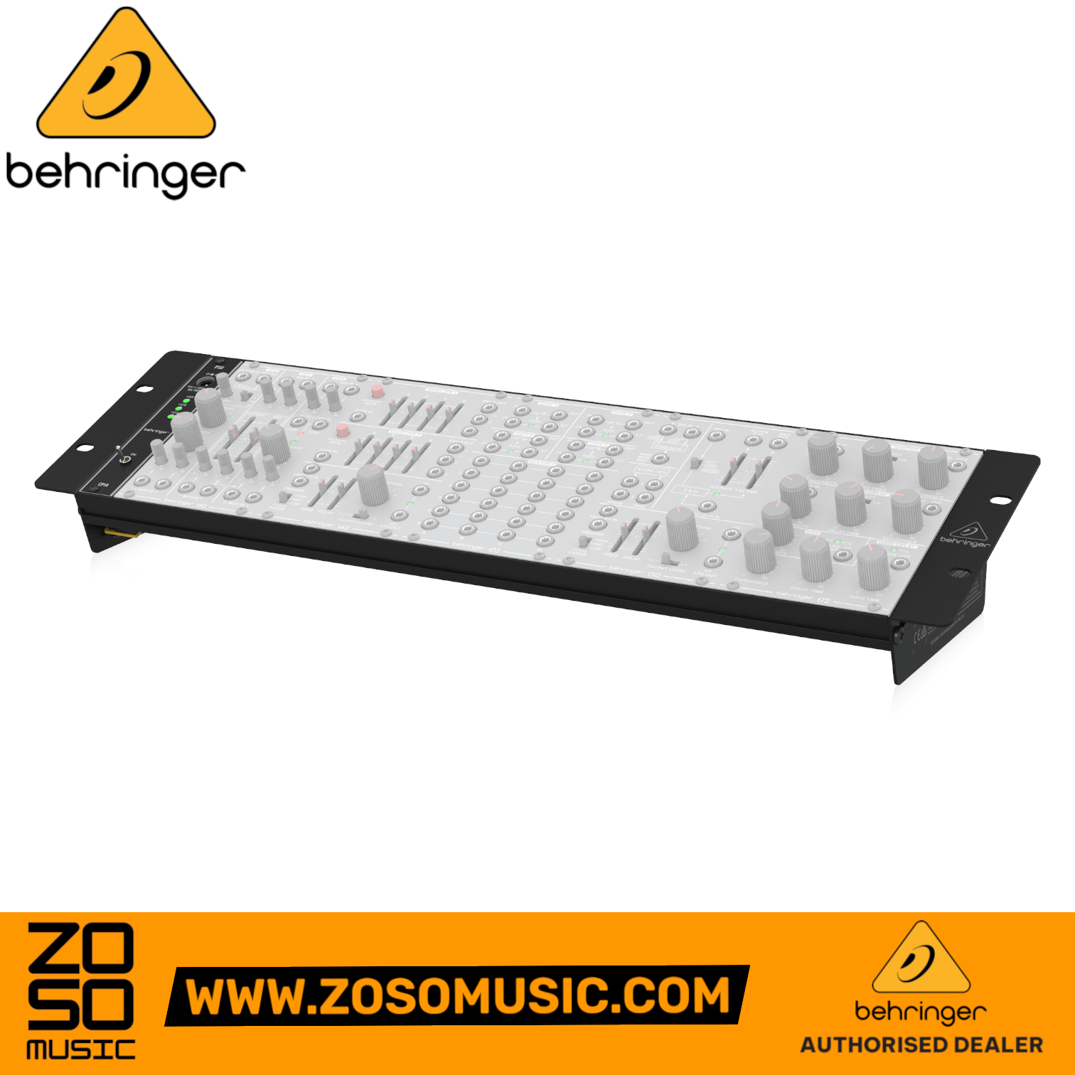 Zoso Music Behringer Eurorack 84HP aluminum chassis with power supply for modular synthesizers