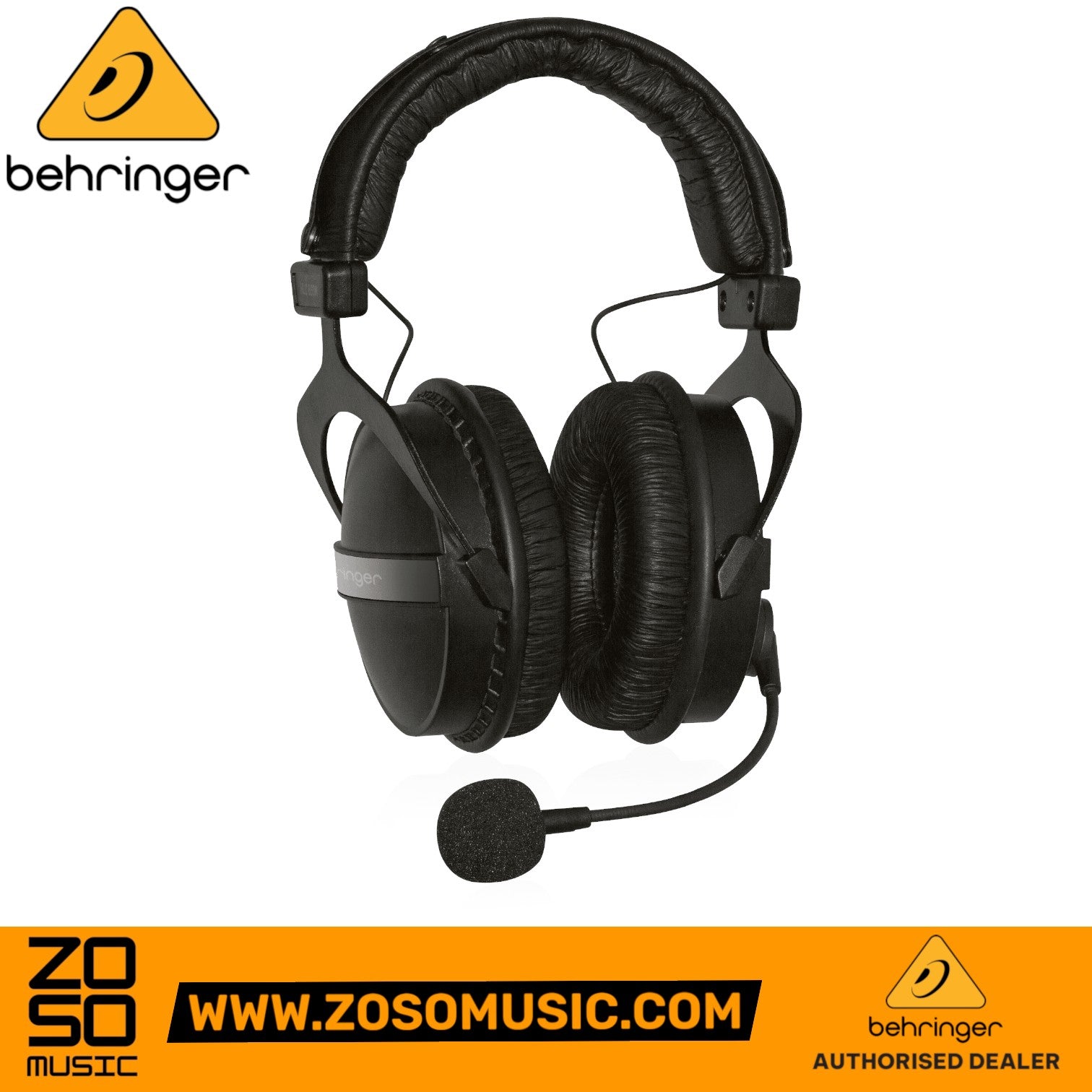 Zoso Music Behringer HLC660M multipurpose black headphones with built-in microphone and comfortable headband