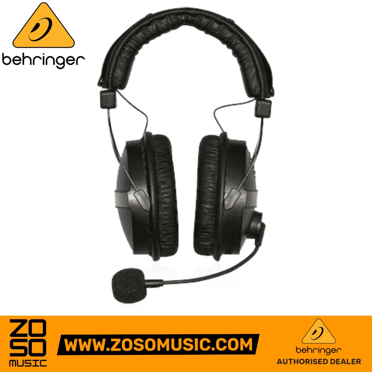 Zoso Music Behringer HLC660M multipurpose black headphones with built-in microphone and adjustable headband
