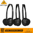Zoso Music Behringer HO66 lightweight black stereo headphones in a convenient 3-pack set for comfortable listening