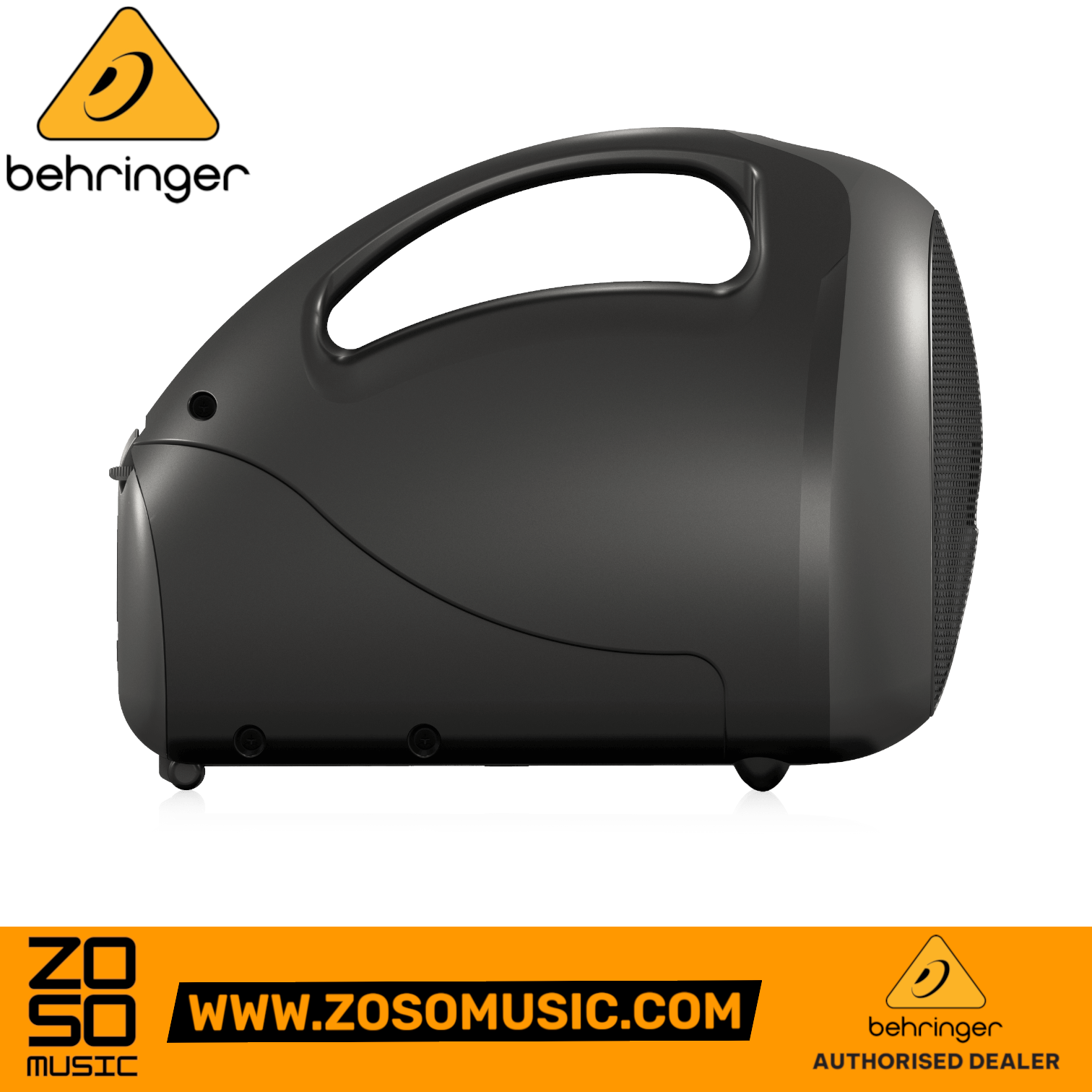 Zoso Music Behringer HPA40 portable 40-watt PA system in black with ergonomic handle and 5-inch loudspeaker
