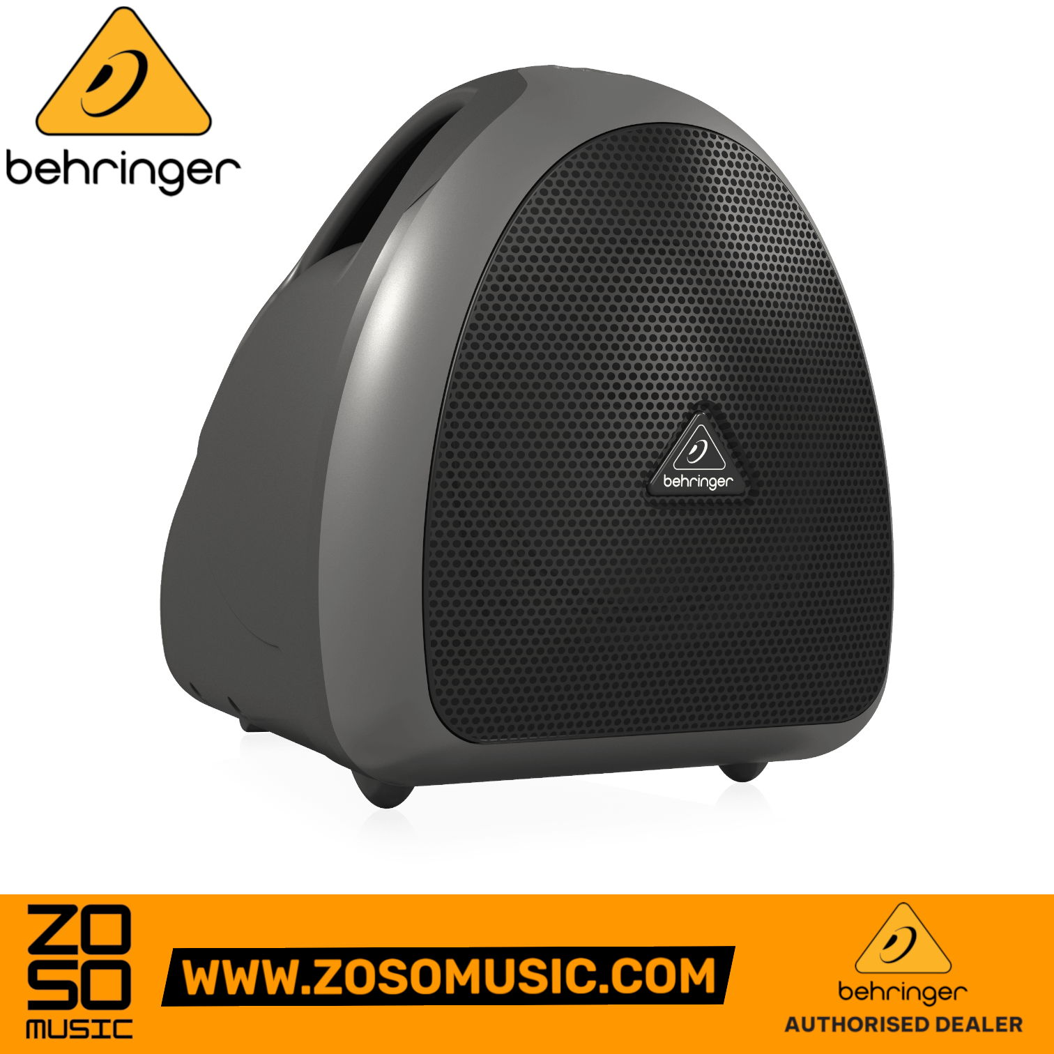 Zoso Music Behringer HPA40 portable 40-watt PA system with a 5-inch loudspeaker in a compact grey housing.