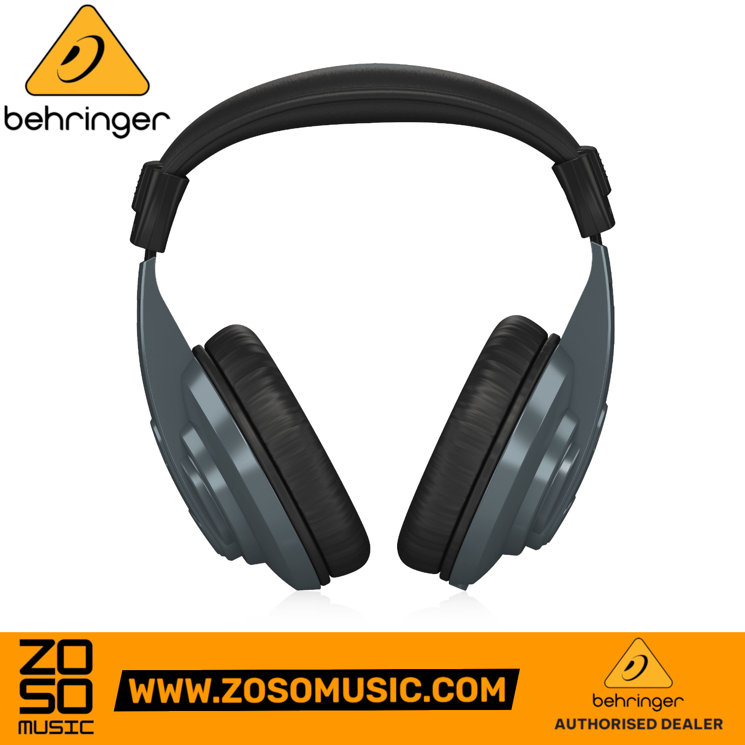Zoso Music Behringer HPM1100 closed-back studio monitoring headphones with padded headband and over-ear cushions