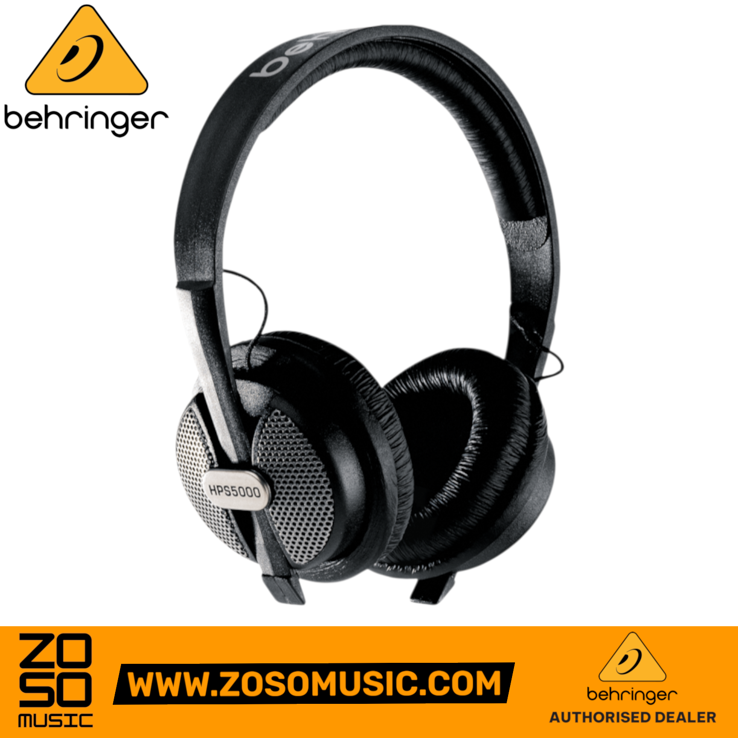 Zoso Music Behringer HPS5000 closed-back studio headphones with padded headband and oval earcups