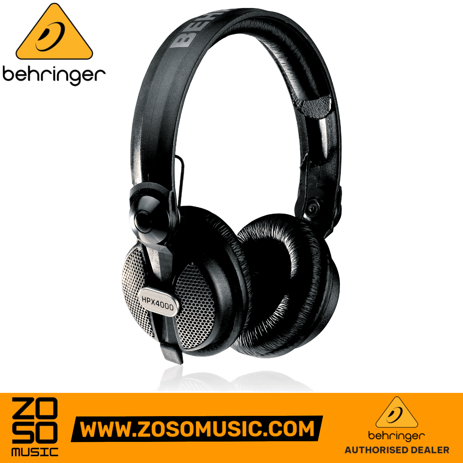 Zoso Music Behringer HPX4000 closed-back DJ headphones with padded headband and comfortable oval earcups