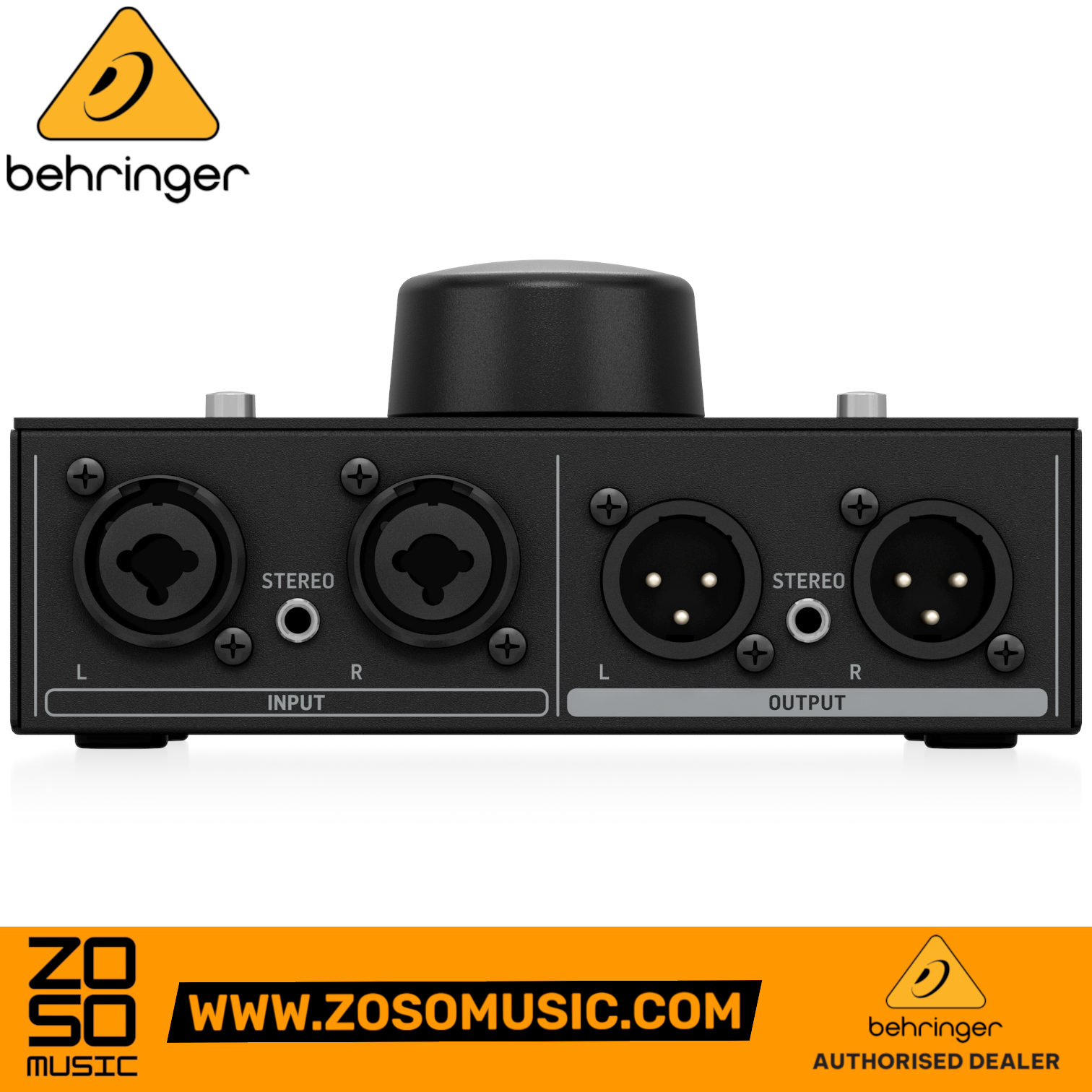 Zoso Music Behringer Monitor1 passive stereo volume controller with XLR combo inputs and outputs and large volume knob