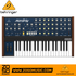 Zoso Music Behringer MonoPoly 4-voice analog synthesizer with 37 keys, dark blue control panel, and wood side panels.