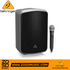 Zoso Music Behringer MPA200BT portable PA speaker with wireless microphone, featuring a black 8-inch woofer design.