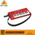 Zoso Music Behringer MS-1-RD red analog synthesizer with attachable handgrip and shoulder strap for keytar performance.