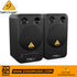 Zoso Music Behringer MS16 active studio monitor speakers in black with front-mounted volume and tone controls