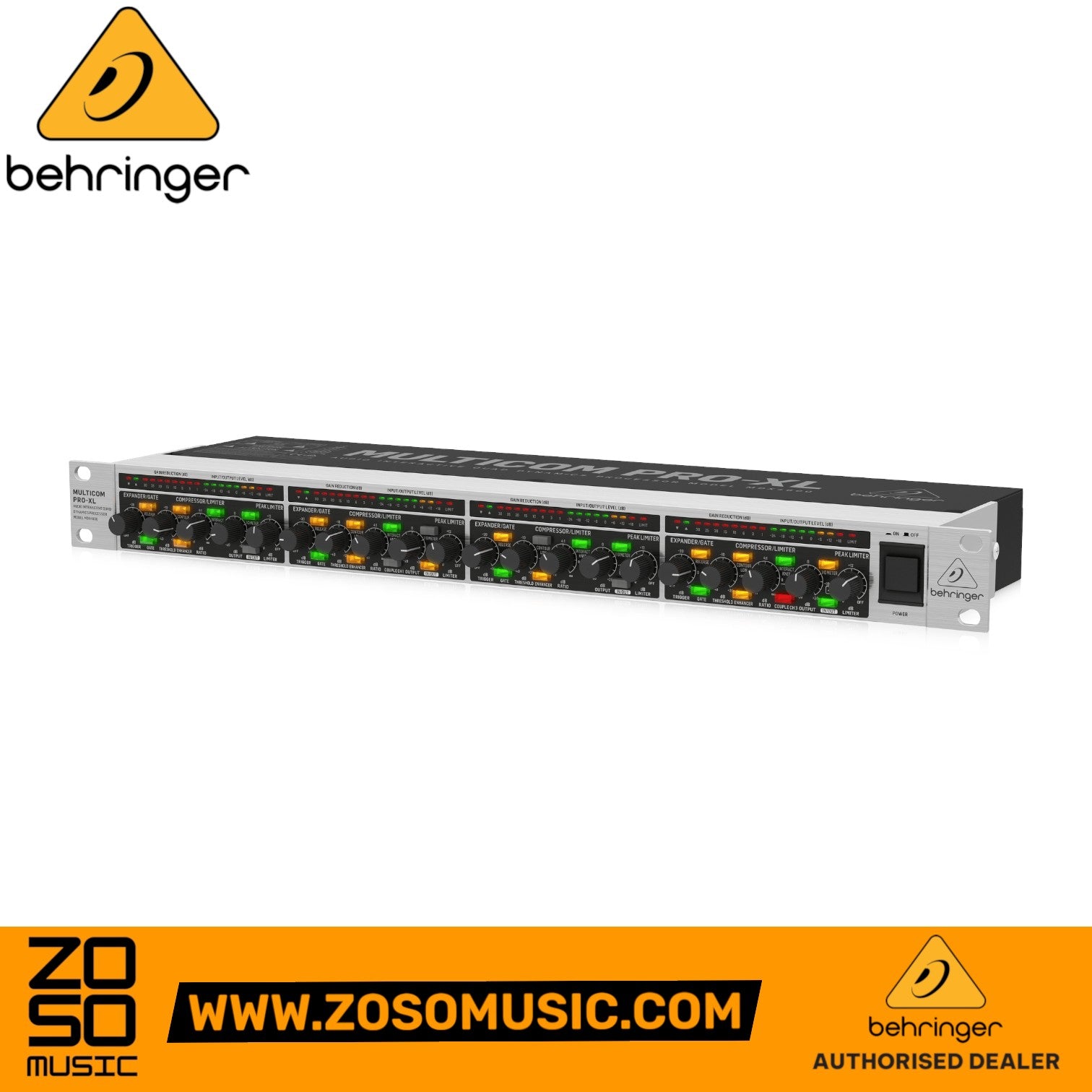 Zoso Music Behringer Multicom Pro-XL MDX4600 V2 4-channel rackmount compressor, expander, and gate processor.