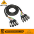 Zoso Music Behringer GMX-300 8-way multicore cable with XLR connectors and color-coded leads for stage and studio use