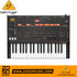 Zoso Music Behringer Odyssey analog synthesizer with 37 keys, illuminated sliders, and Klark Teknik effects.