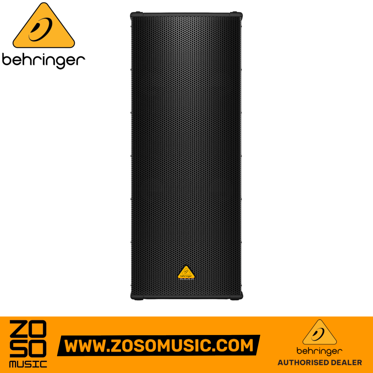 Zoso Music Behringer Eurolive B2520 PRO passive PA speaker with dual 15-inch drivers and black metal grille.