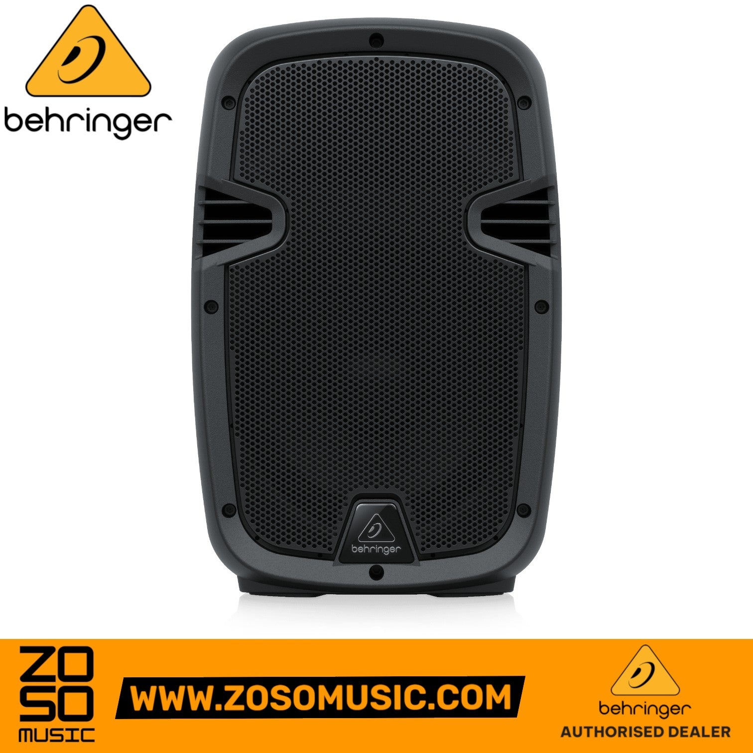 Zoso Music Behringer PK108A 250W 8-inch active PA speaker with black grille and compact portable design