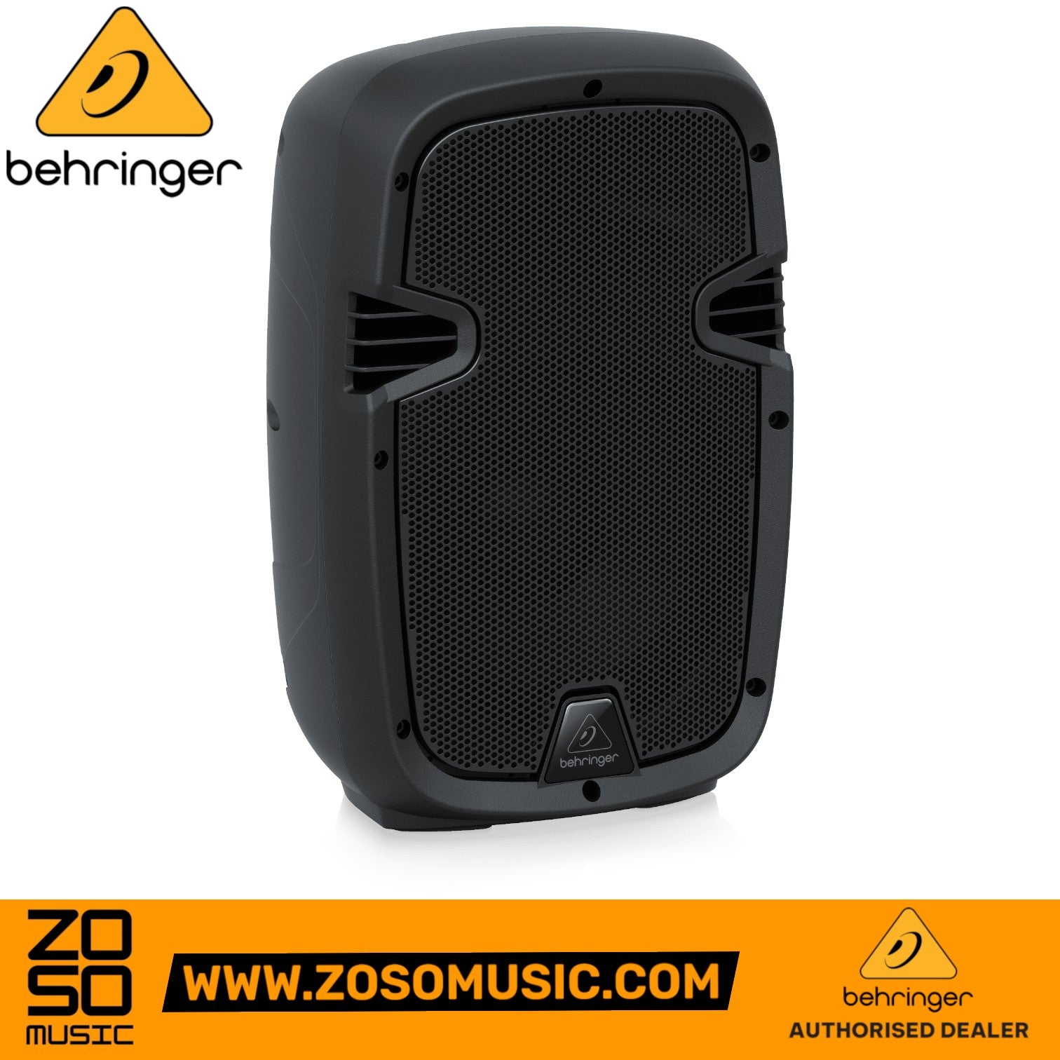 Zoso Music Behringer PK108A active 8-inch PA speaker with black grille and compact, rugged design.