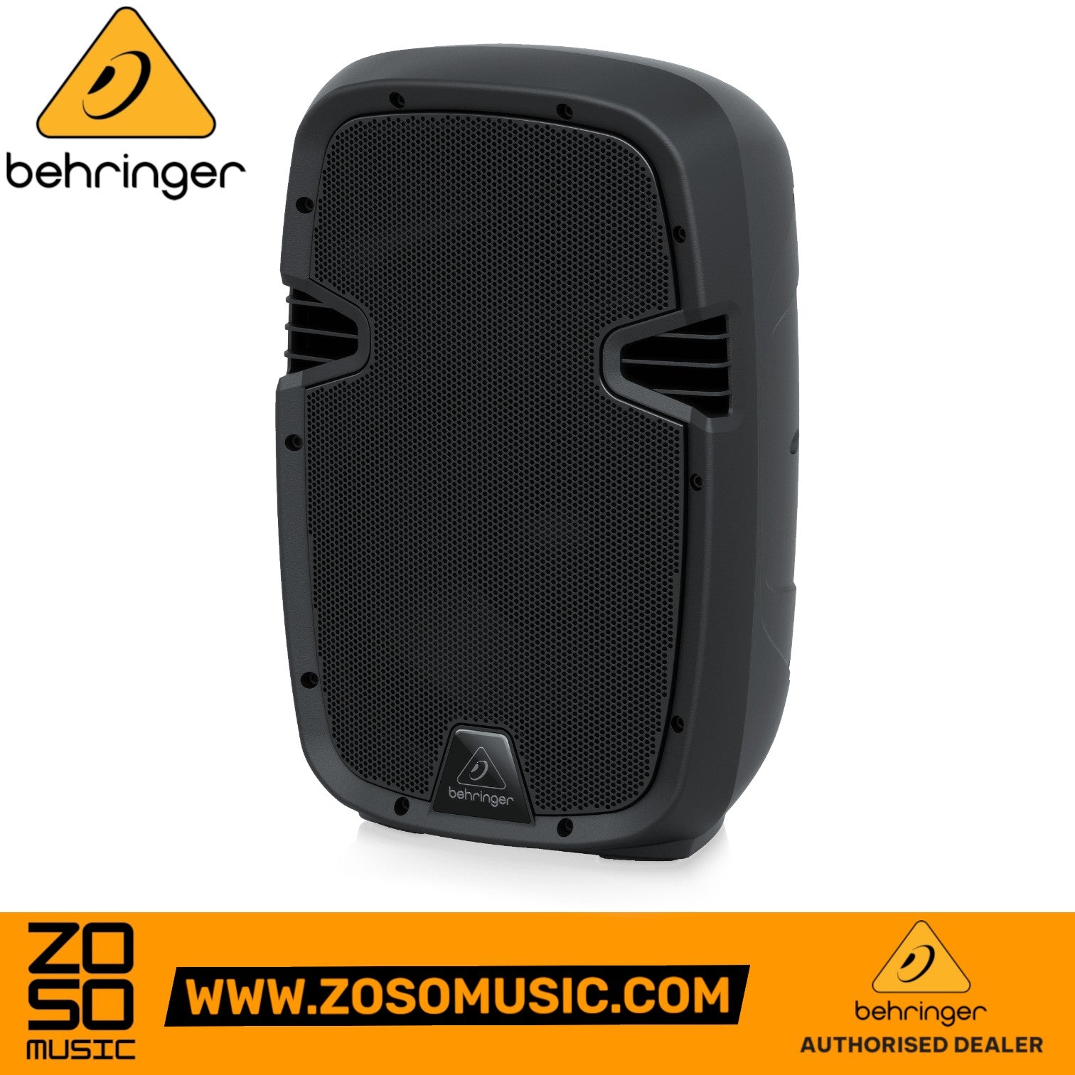 Behringer PK110 500-Watt 10-inch passive PA speaker in black, available at Zoso Music.