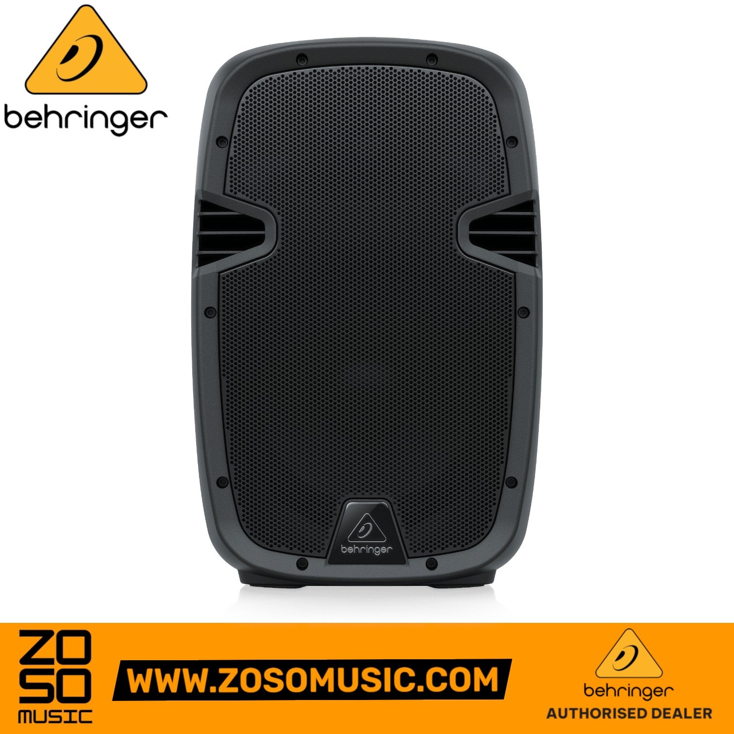 Zoso Music Behringer PK110A 350W 10-inch active PA speaker with black metal grille and front logo