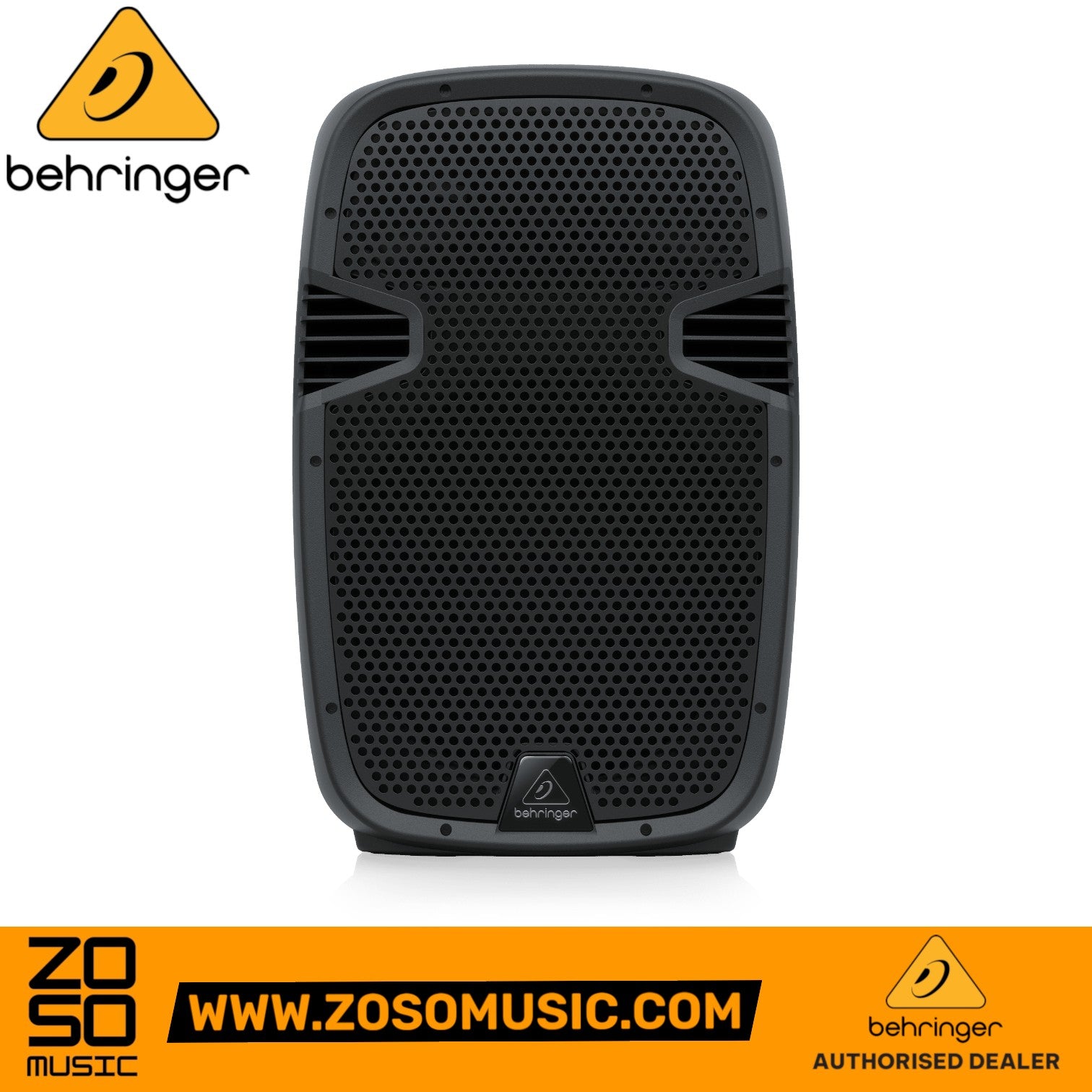 Zoso Music Behringer PK112 600-Watt 12-inch passive PA speaker with a black grille and durable housing.