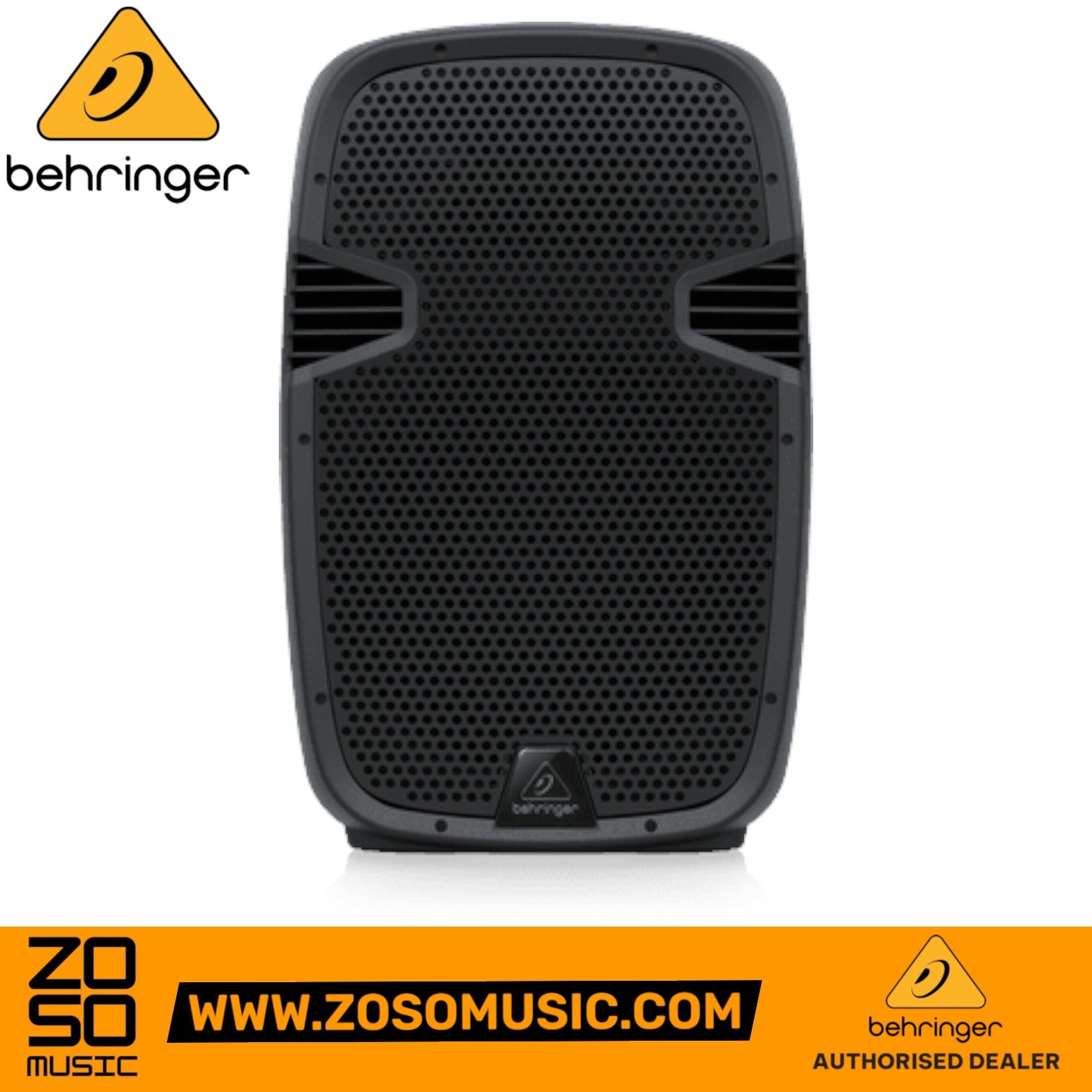 Zoso Music Behringer PK112A 600W 12-inch active PA speaker with black metal grille and front-facing logo