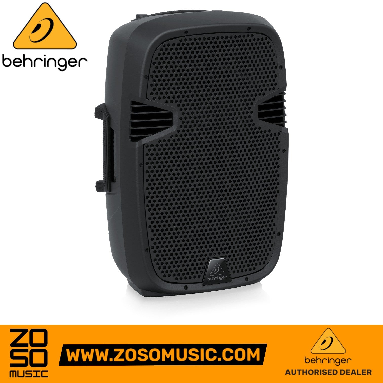Zoso Music Behringer PK112A 600W 12-inch active PA speaker with black grille and ergonomic side handles